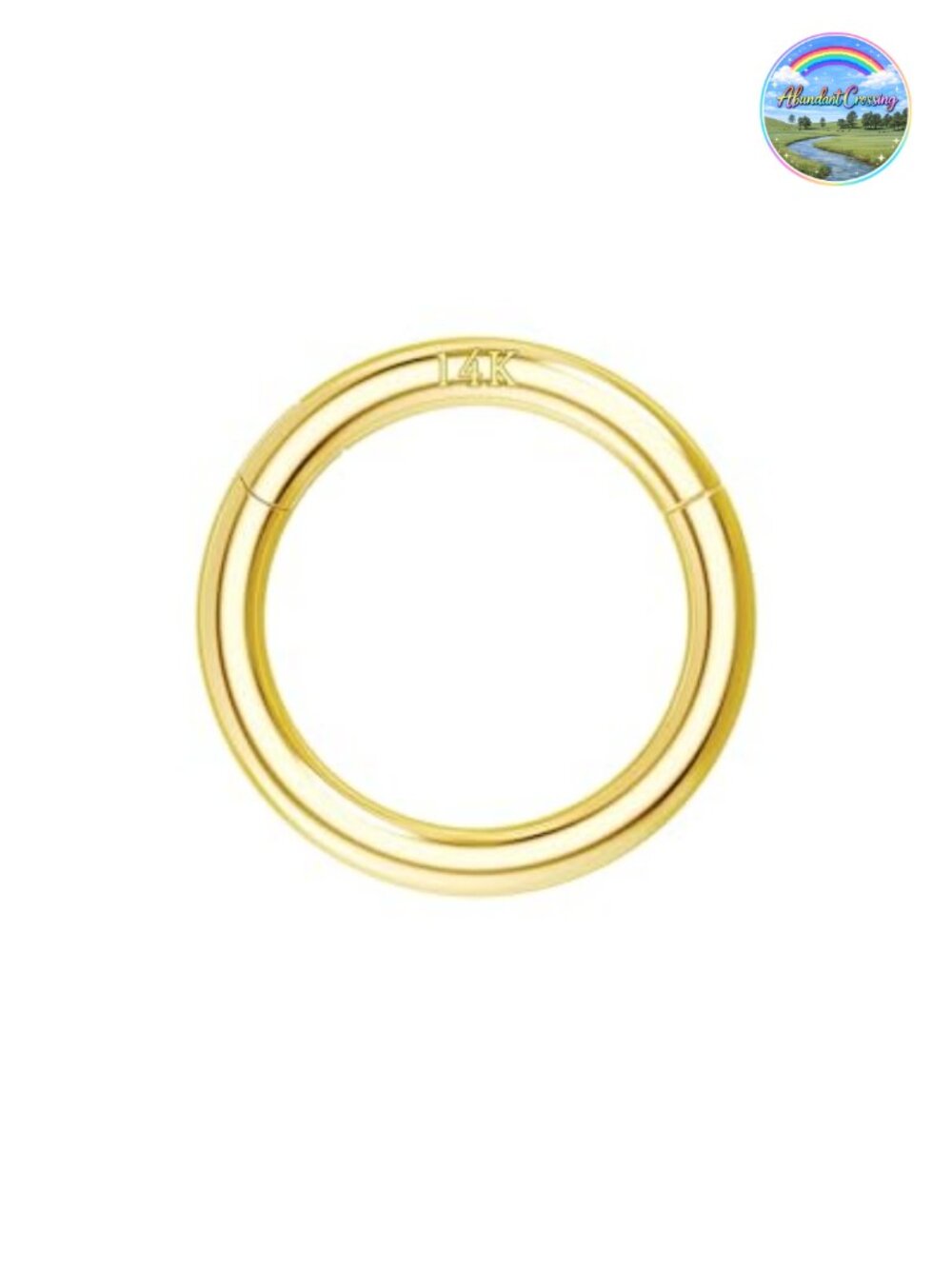 14K Solid Gold Nose Rings Hoops Piercing Jewelry 6mm Hypoallergenic Tragus Helix